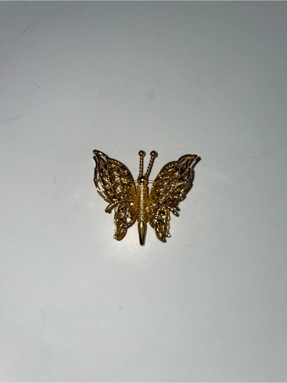 Vintage Monet Gold Butterfly Brooch Pin
